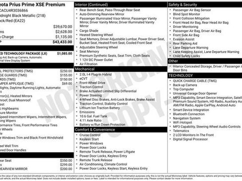 Certified 2024 Toyota Prius Prime Premium w/ Advanced Technology Package FWD image 27
