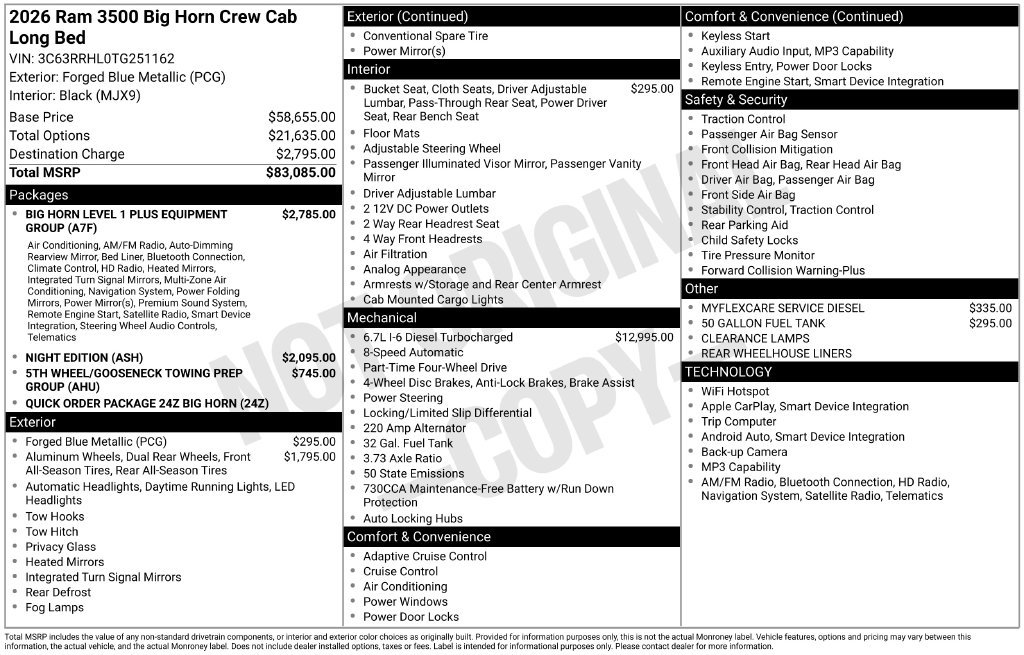 New 2026 RAM 3500 Big Horn AWD/4WD image 6