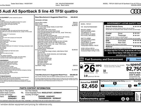 Used 2025 Audi A5 2.0T Premium Plus w/ Premium Plus image 3