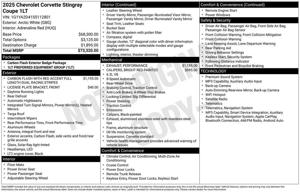 Used 2025 Chevrolet Corvette Stingray Coupe w/ 1LT RWD image 23