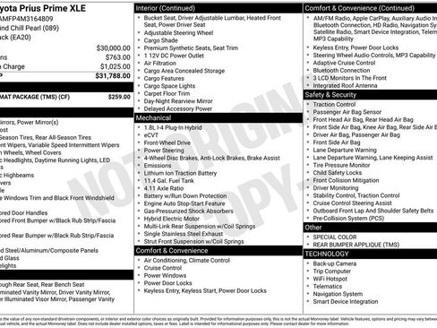 Used 2021 Toyota Prius Prime XLE w/ Carpet Mat Package (TMS) image 7