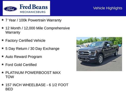 Certified 2022 Ford F150 Platinum w/ Equipment Group 701A High AWD/4WD image 7