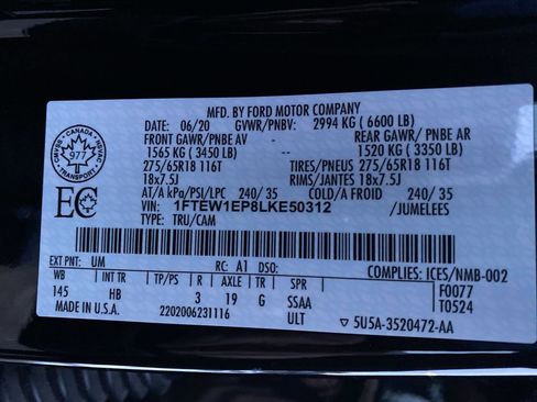 Used 2020 Ford F150 Lariat w/ Equipment Group 502A Luxury image 55