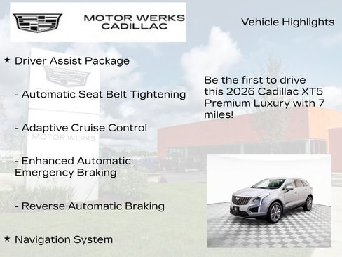 New 2026 Cadillac XT5 Premium Luxury w/ Driver Assist Package image 13