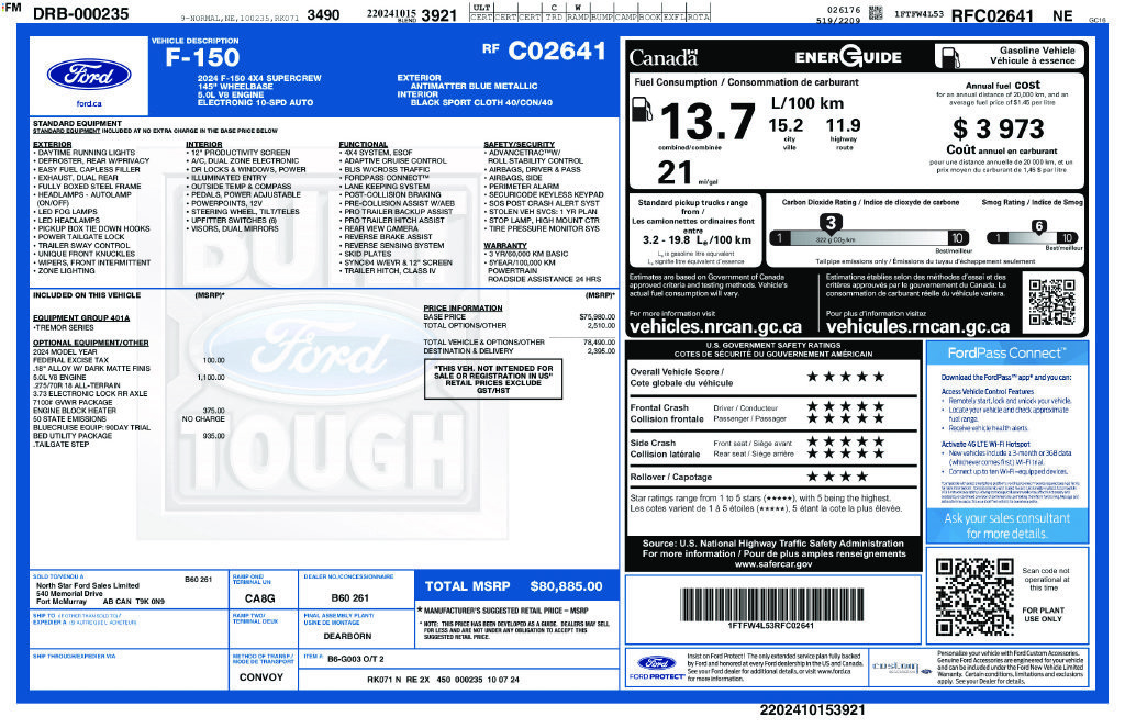 Used 2024 Ford F150 Tremor w/ Bed Utility Package AWD/4WD image 34