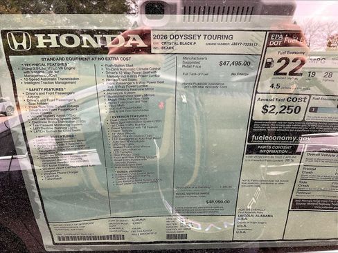 New 2026 Honda Odyssey Touring image 18