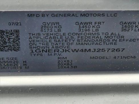 Used 2021 Chevrolet Traverse RS w/ LPO, 'HIT The Road' Package image 24