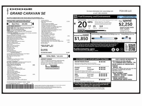 Used 2017 Dodge Grand Caravan SE w/ Power Window Group image 2