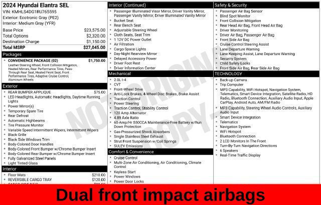 Used 2024 Hyundai Elantra SEL w/ Convenience Package FWD image 35