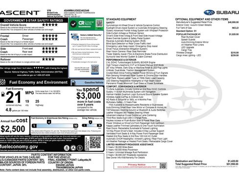 Used 2025 Subaru Ascent Touring w/ Popular Package #1 AWD/4WD image 3