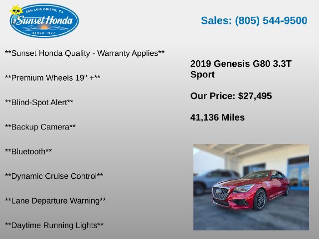 Used 2019 Genesis G80 3.3T Sport RWD image 5