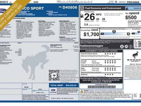 Used 2023 Ford Bronco Sport Big Bend w/ Convenience Package AWD/4WD image 9