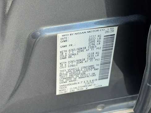 Used 2020 Nissan Frontier SV w/ Midnight Edition Floor Mats RWD image 39