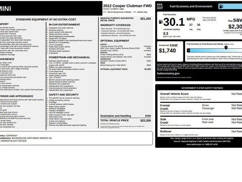Used 2012 MINI Cooper Clubman Cooper Hatchback 3D image 2