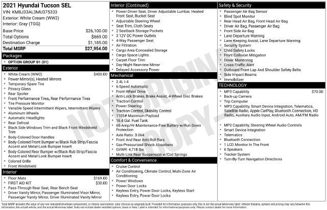 Used 2021 Hyundai Tucson SEL FWD image 38