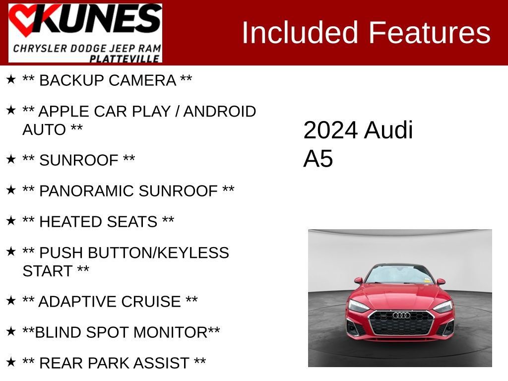 Used 2024 Audi A5 2.0T Premium Plus AWD/4WD image 2