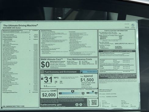 New 2026 BMW 330i Sedan w/ Premium Package image 13