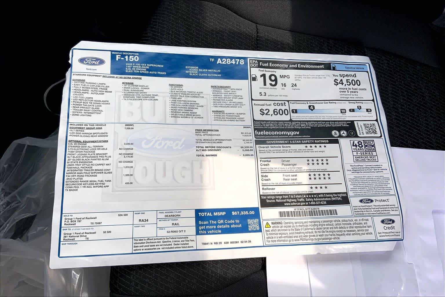 Used 2026 Ford F150 XLT w/ Equipment Group 302A MID AWD/4WD image 19