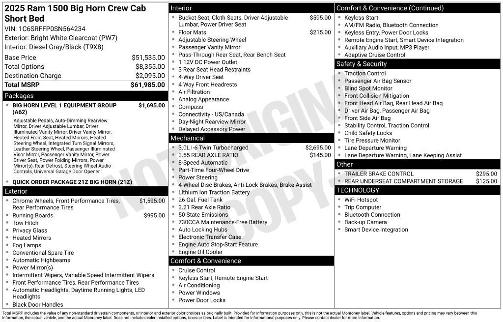 New 2025 RAM 1500 Big Horn AWD/4WD image 5