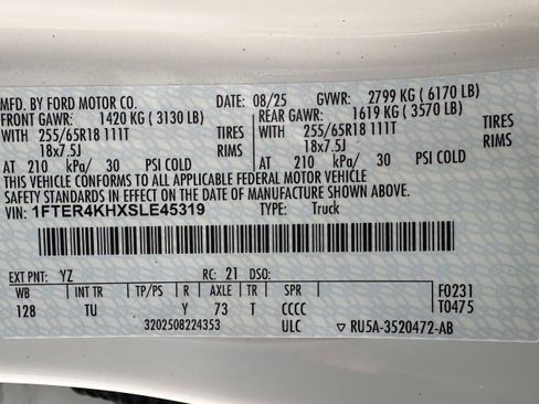 New 2025 Ford Ranger Lariat w/ FX4 Off-Road Package image 28