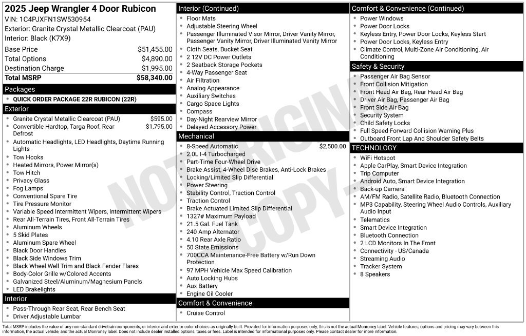 Used 2025 Jeep Wrangler Unlimited Rubicon AWD/4WD image 14