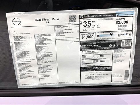 New 2025 Nissan Versa SR w/ Trunk Package FWD image 74