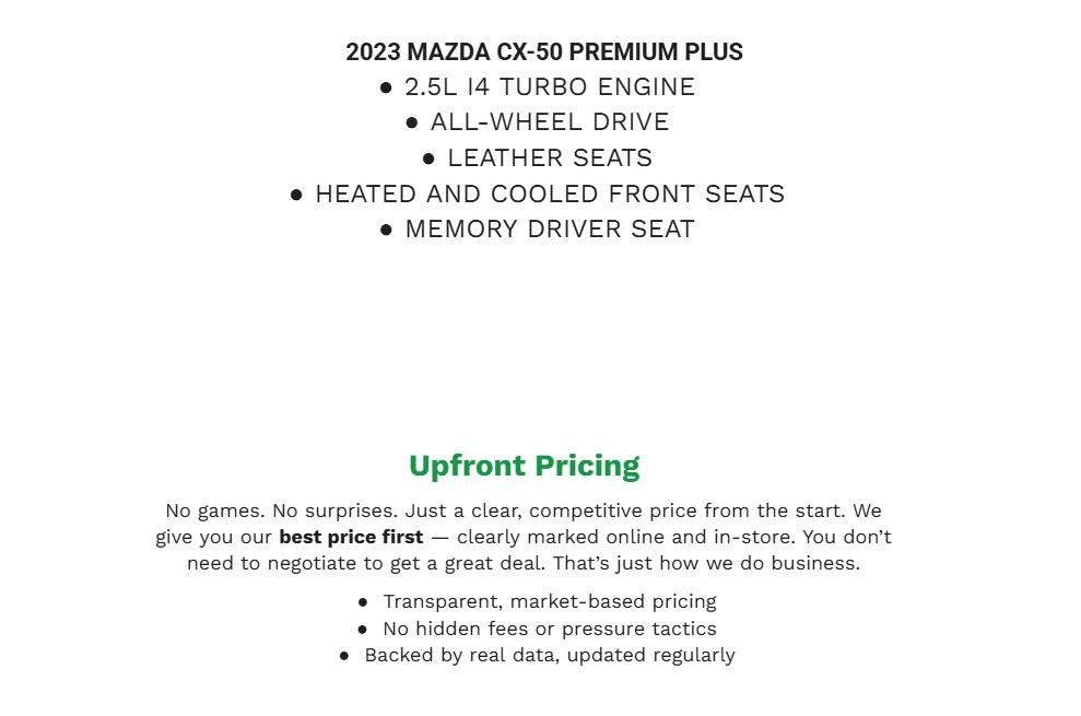 Used 2023 MAZDA CX-50 2.5 Turbo w/ Premium Plus Pkg AWD/4WD image 2