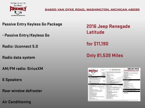 Used 2016 Jeep Renegade Latitude w/ Cold Weather Group image 4