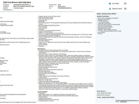 Used 2025 Ford Bronco Sport Big Bend image 22