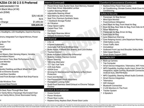 Used 2025 MAZDA CX-30 AWD 2.5 S w/ Preferred Package image 3