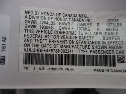 Certified 2025 Honda Civic Sport Touring image 35