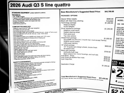 New 2026 Audi Q3 quattro 2.0T AWD/4WD image 34