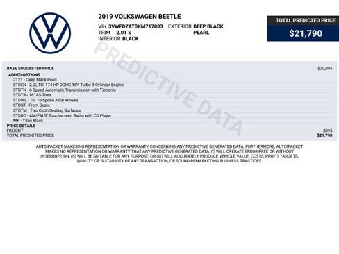 Used 2019 Volkswagen Beetle 2.0T S FWD image 3