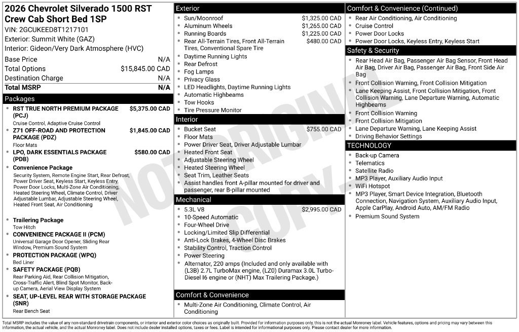 New 2026 Chevrolet Silverado 1500 RST w/ RST All Star Premium Package AWD/4WD image 32