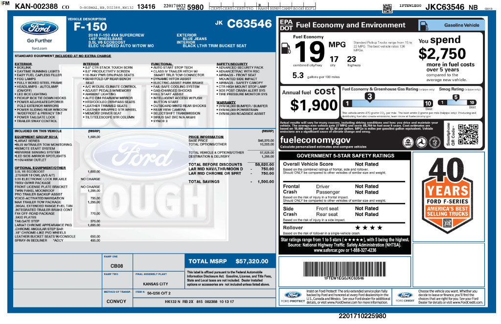 Used 2018 Ford F150 Lariat AWD/4WD image 3