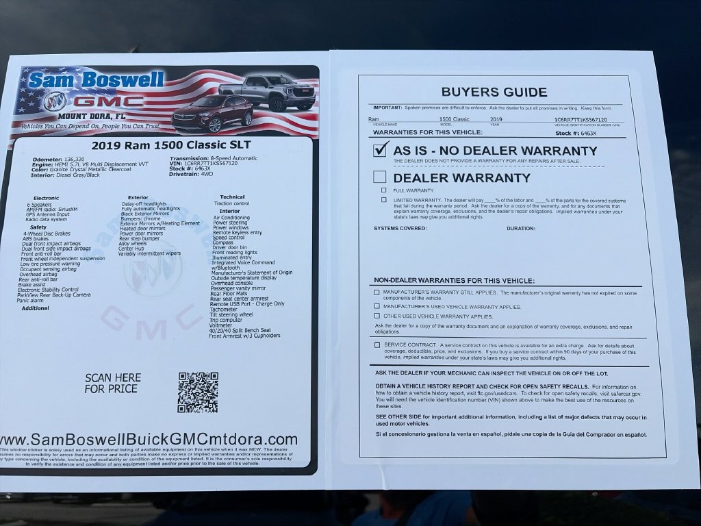 Used 2019 RAM 1500 Classic SLT AWD/4WD image 33