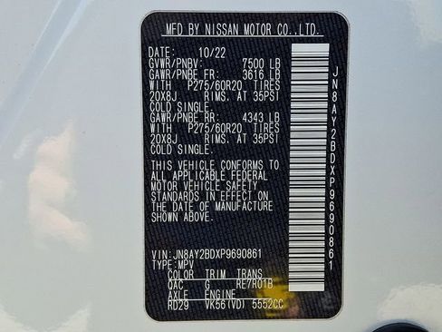 Used 2023 Nissan Armada SL w/ Cargo Package AWD/4WD image 28