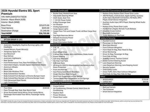 New 2026 Hyundai Elantra SEL Sport Premium FWD image 33