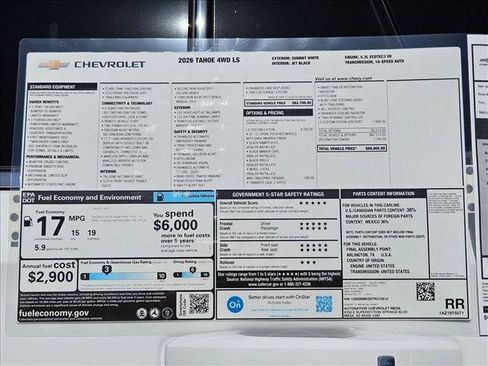 New 2026 Chevrolet Tahoe LS w/ LS Custom Edition AWD/4WD image 17
