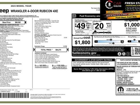 Used 2023 Jeep Wrangler Unlimited Rubicon 4xe AWD/4WD image 9