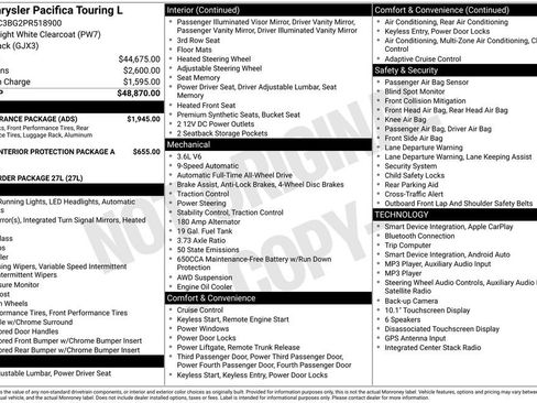 Used 2023 Chrysler Pacifica Touring-L w/ S Appearance Package AWD/4WD image 25