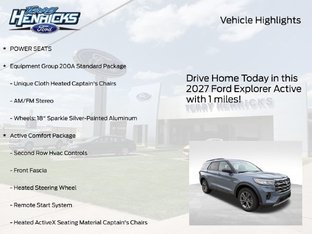 New 2027 Ford Explorer Active w/ Active Comfort Package AWD/4WD image 4