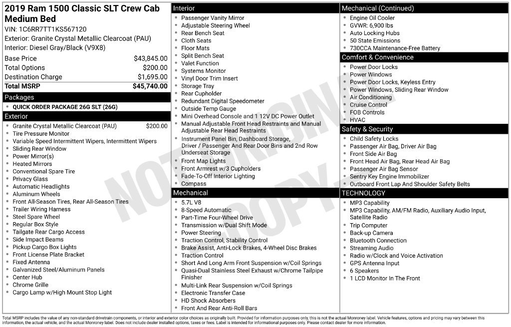 Used 2019 RAM 1500 Classic SLT AWD/4WD image 34