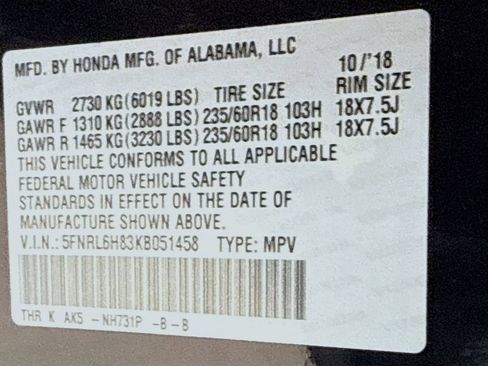 Used 2019 Honda Odyssey Touring image 34