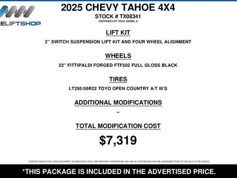 Used 2025 Chevrolet Tahoe Z71 w/ Z71 Off-Road Package image 2