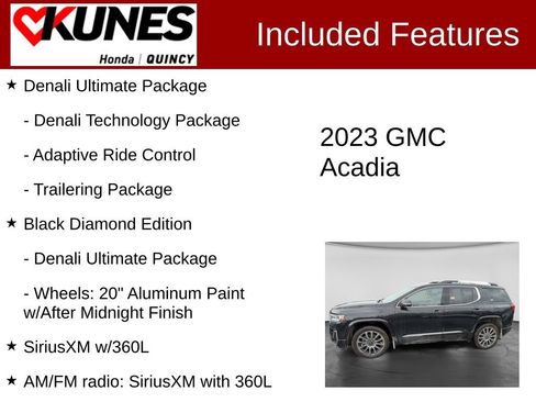 Used 2023 GMC Acadia Denali w/ Black Diamond Edition AWD/4WD image 3