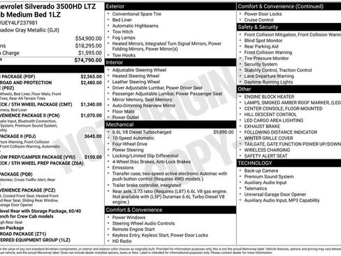 Used 2020 Chevrolet Silverado 3500 LTZ w/ LTZ Plus Package AWD/4WD image 6