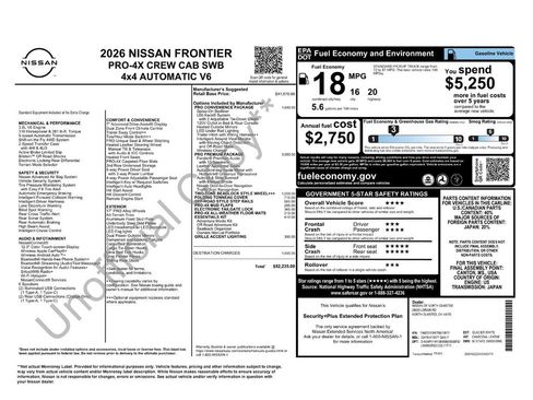 Used 2026 Nissan Frontier PRO-4X w/ Pro Premium Package AWD/4WD image 2