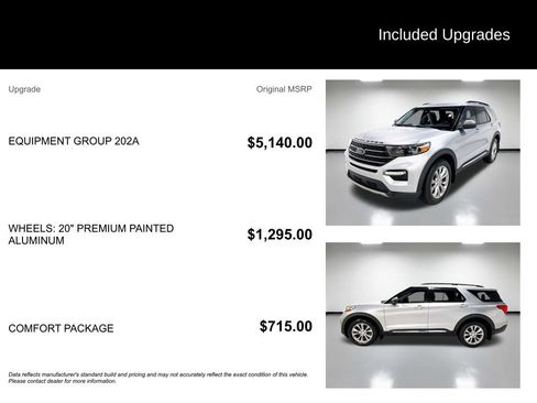 Used 2020 Ford Explorer XLT w/ Equipment Group 202A AWD/4WD image 7