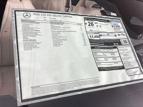 New 2026 Mercedes-Benz CLE 450 4MATIC Cabriolet image 13
